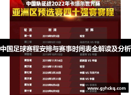 中国足球赛程安排与赛事时间表全解读及分析